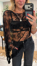 Load image into Gallery viewer, Asymmetric floral lace cape
