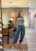 Load image into Gallery viewer, Denim diamond top
