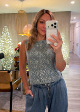 Load image into Gallery viewer, Denim diamond top
