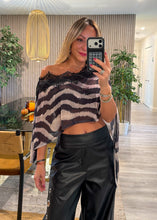 Load image into Gallery viewer, Trendy zebra poncho top
