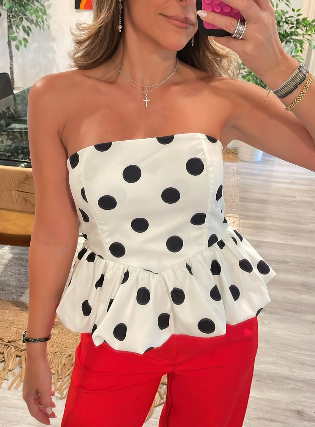 Polka dot top