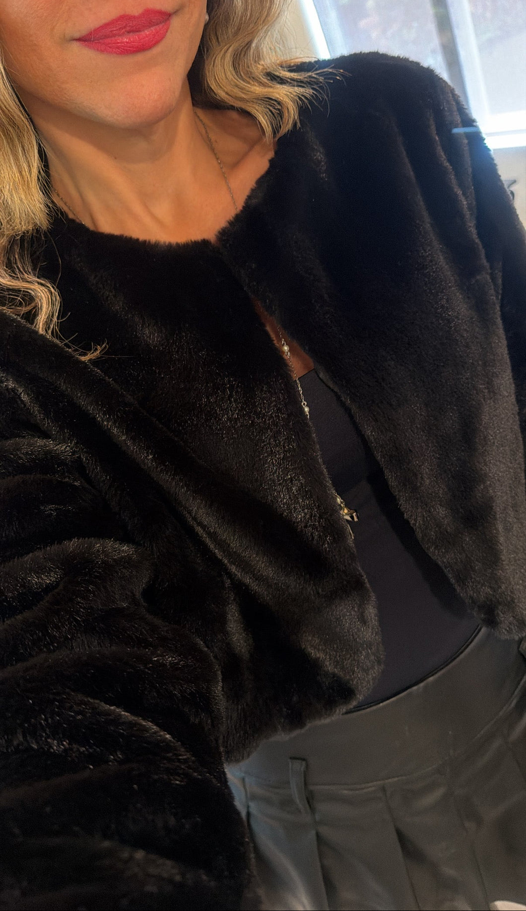 Cardigan fur cropped