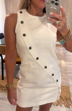 Load image into Gallery viewer, Asymmetrical button denim dress
