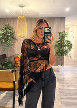 Load image into Gallery viewer, Asymmetric floral lace cape
