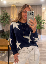 Load image into Gallery viewer, Stars navy sweater
