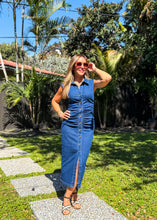 Cargar imagen en el visor de la galería, Denim ruched dress
