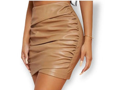 Load image into Gallery viewer, Leather ruched skirt
