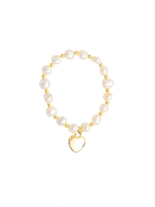 Pearl heart beaded bracelet