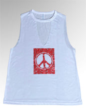Load image into Gallery viewer, Peace cut-neck tank
